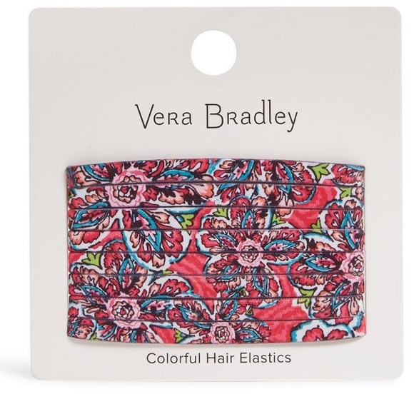 Vera Bradly Stretch Hair Elastics, Sunburst Floral, Pink - Picture 1 of 2